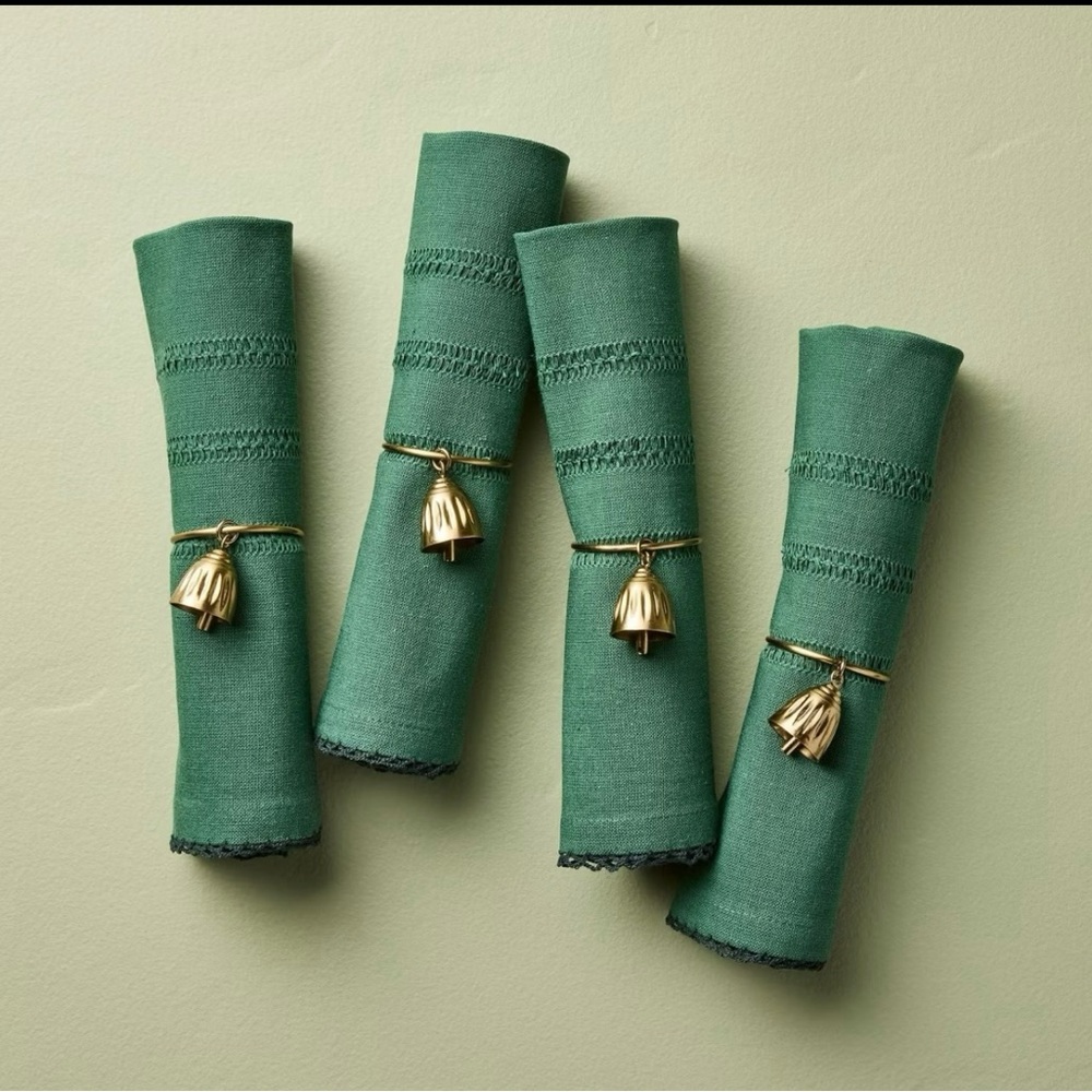 Hearth and Hand Gold Bell Metal Napkin Rings Set of 8 Christmas Target 2025